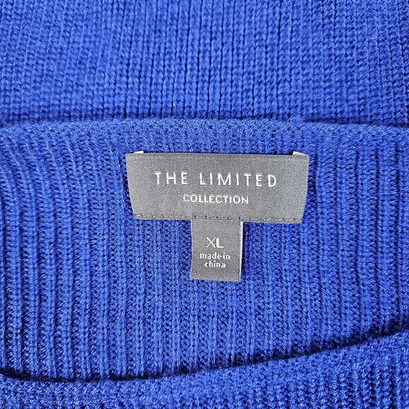 The Limited Blue Knit Tunic Sweater XL Dolman Sleeve Cashmere Blend - Picture 6 of 7